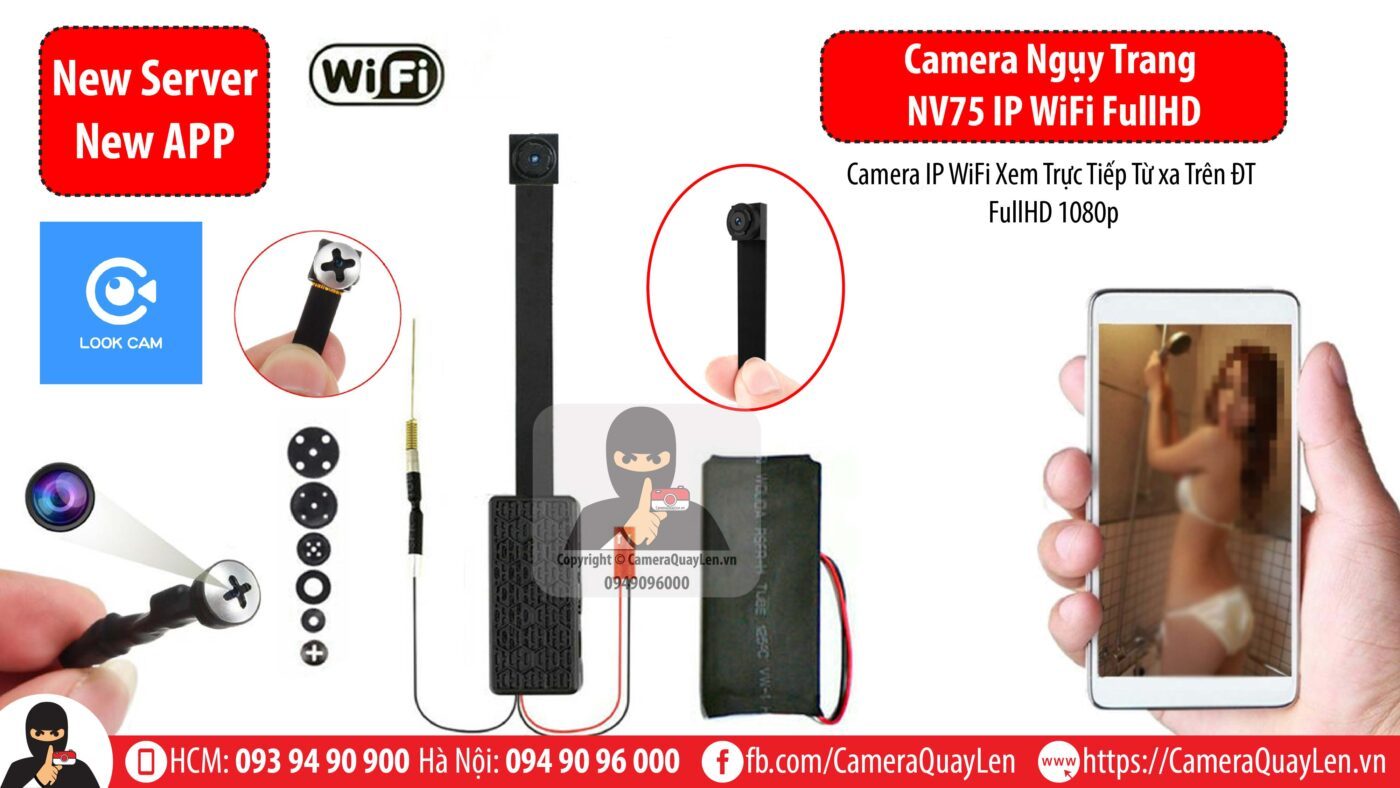 Camera Mini siêu nhỏ gắn tường Nv75